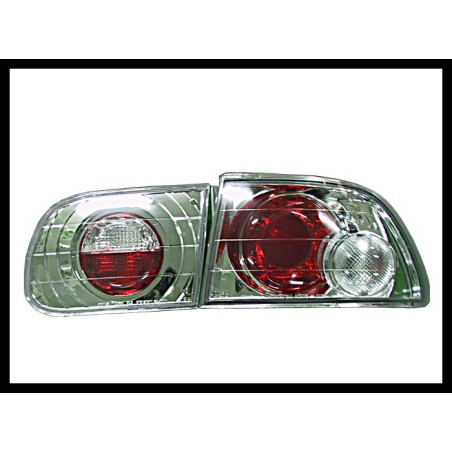 Set Of Rear Tail Lights Honda Civic 1992 3-Door Chromed