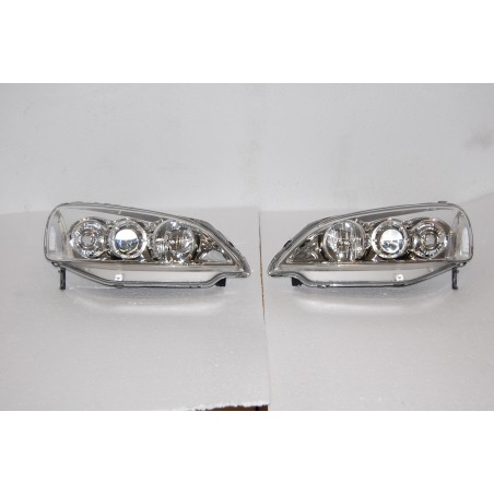 SET OF HEADLAMPS ANGEL EYES HONDA CIVIC COUPE 2001 CHROMED