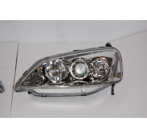 SET OF HEADLAMPS ANGEL EYES HONDA CIVIC COUPE 2001 CHROMED
