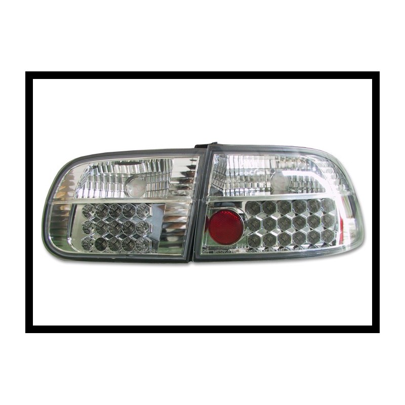 Set Of Rear Tail Lights Honda Civic 1992-1995 3-Door Led Chromed