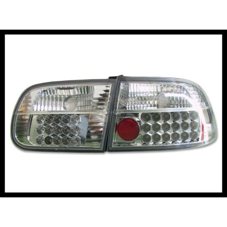 Set Of Rear Tail Lights Honda Civic 1992-1995 3-Door Led Chromed