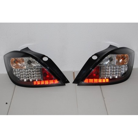 Set Of Rear Tail Lights Opel Astra H 2004-2008 5-Door Led Black