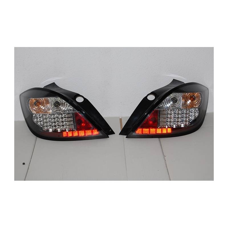 Set Of Rear Tail Lights Opel Astra H 20042008 5Door Led Black