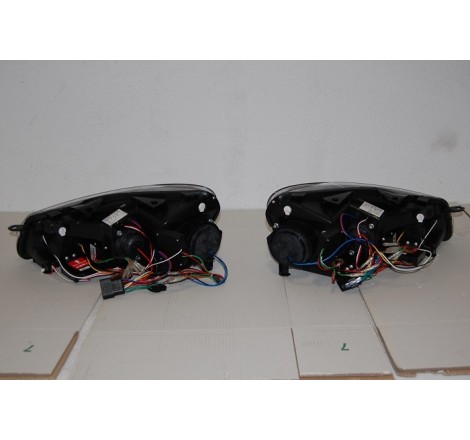Set Of Headlamps Day Light Volkswagen Golf 6 2009-2012 Black
