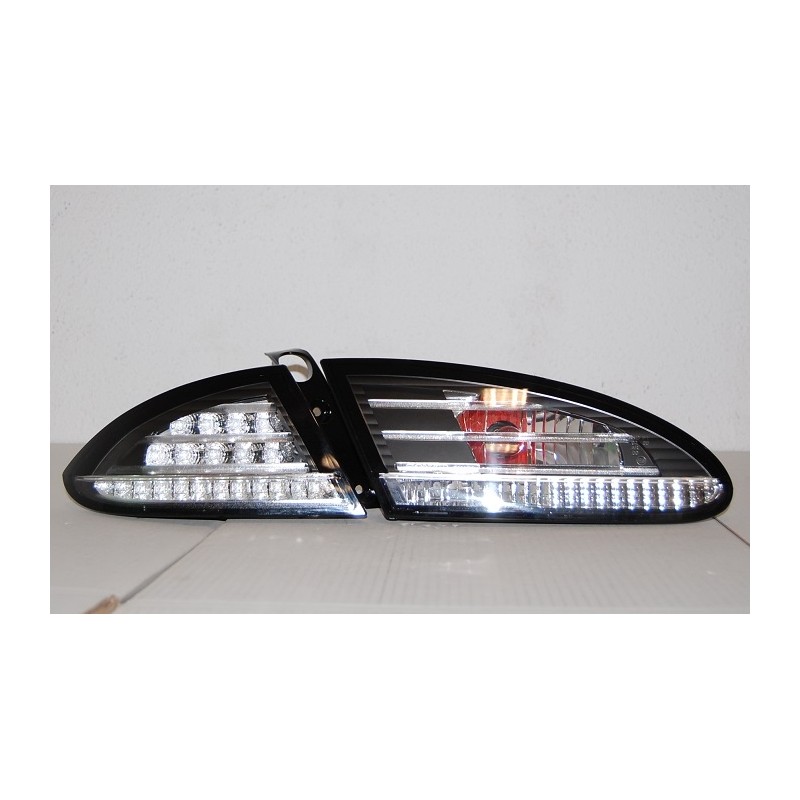 Set Of Rear Tail Lights Seat Leon 2005-2008 Led Black/Chrome