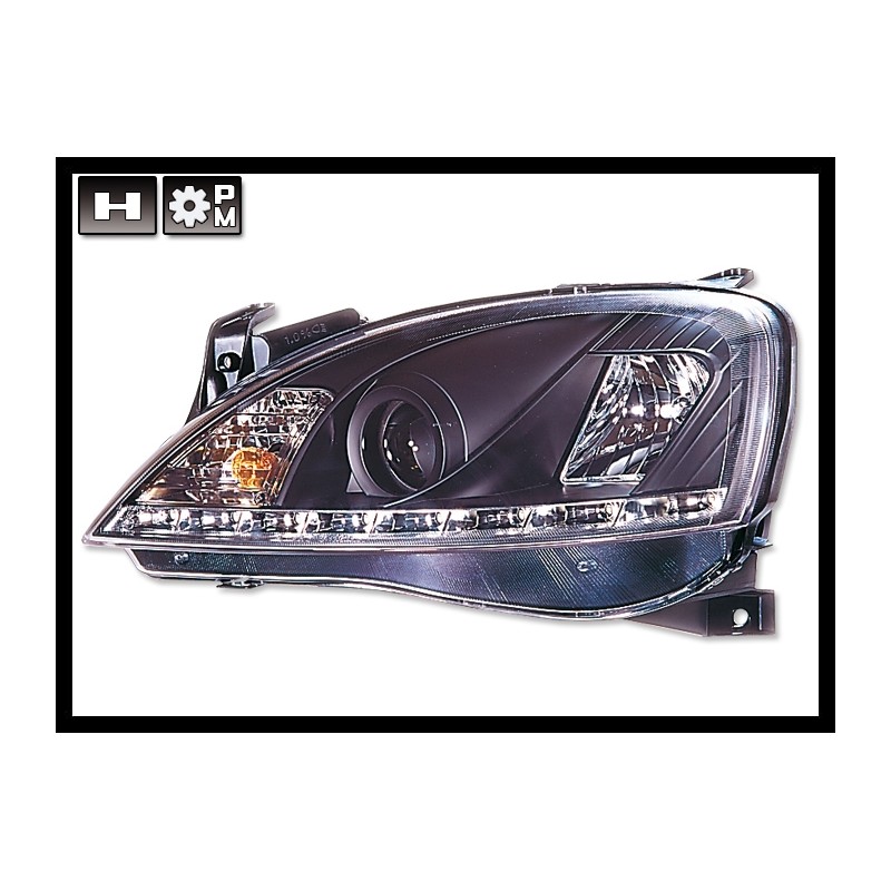 SET OF HEADLAMPS REAL DAY LIGHT OPEL CORSA C BLACK