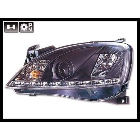 FAROS DELANTEROS LUZ DE DIA OPEL CORSA C BLACK