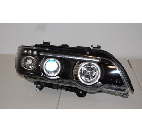 Fari Anteriore Angel Eyes BMW X5 '01 Black Elect.