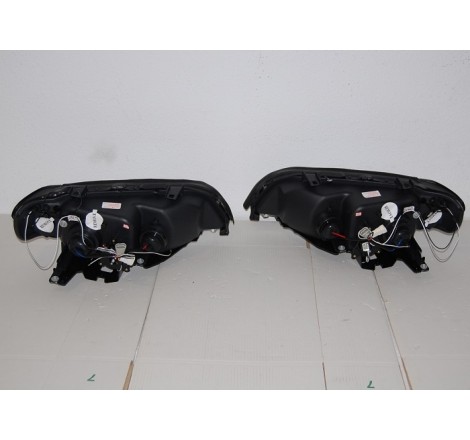 Set Of Headlamps Angel Eyes BMW X5 2001, Black