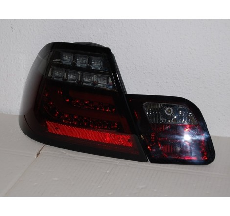 Set Of Rear Tail Lights BMW E46 2003-2005 2-Door Led Red/Smoked Flashing Led Cardna