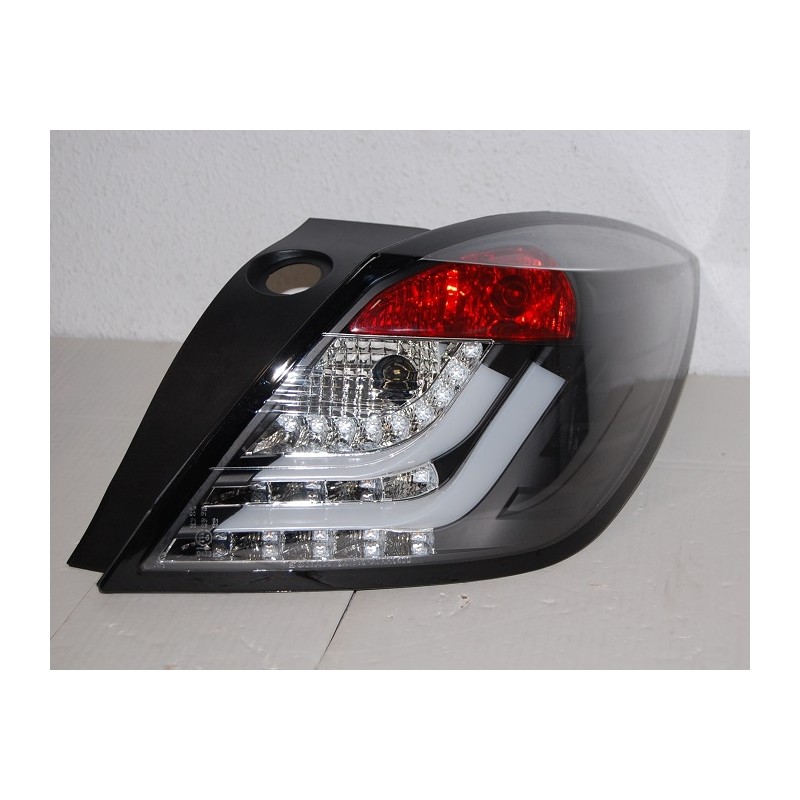 SET OF REAR TAIL LIGHTS CARDNA OPEL ASTRA H 2004-2008 3 DOOR LED BLACK FLASHING LED