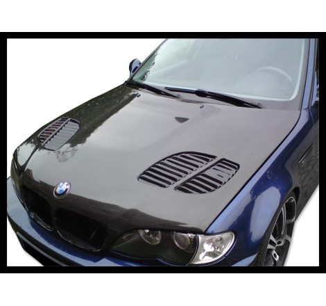 Carbon Fibre Bonnet BMW E46 2002-2006 4-Door Look GTR With Air Intake