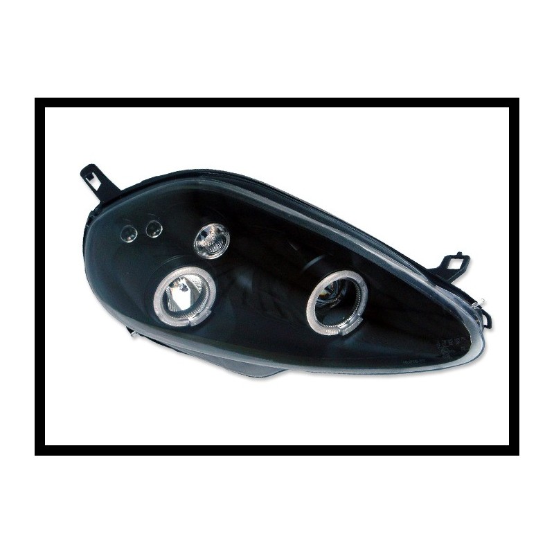 Faros Delanteros Ojos De Angel Fiat Grande Punto '05-07 Black.