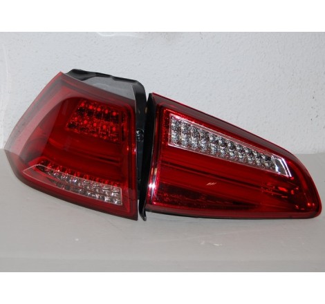 Set Of Rear Tail Lights Volkswagen Golf 7 2013 Led Red Cardna