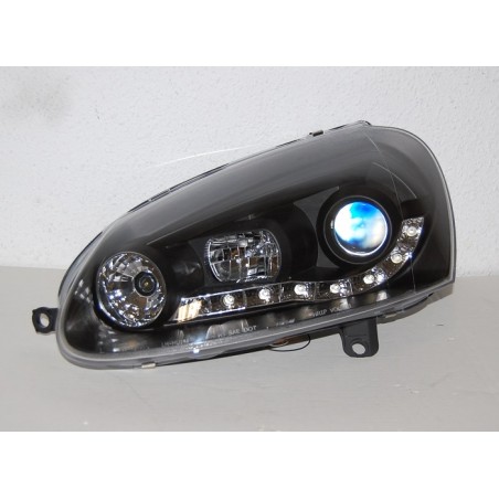 Set Of Headlamps Day Light Volkswagen Golf 5 Black
