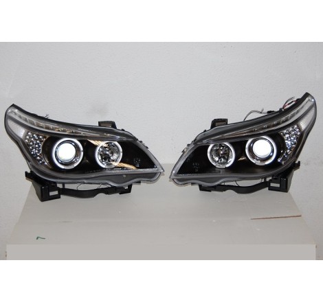 Set Of Headlamps Day Light BMW E60 / E61 2003-2007 Black & Blinker Led