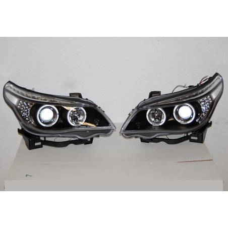 Set Of Headlamps Day Light BMW E60 / E61 2003-2007 Black & Blinker Led