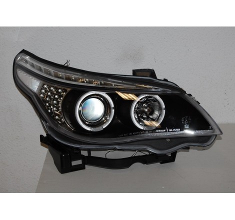 Set Of Headlamps Day Light BMW E60 / E61 2003-2007 Black & Blinker Led