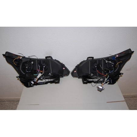 Set Of Headlamps Day Light BMW E60 / E61 2003-2007 Black & Blinker Led