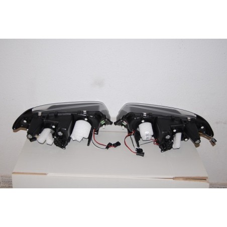 Set De Phares Avant Angel Eyes BMW E46 1999-2002 2-Porte Noir Modèle II