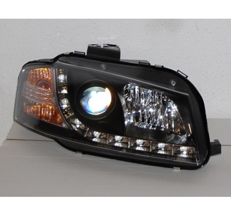 SET OF HEADLAMPS DAY LIGHT AUDI A3 2003-2008 BLACK, MODEL II