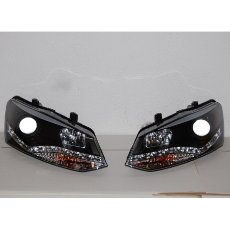 Set Of Headlamps Day Light Volkswagen Polo 2010 Black