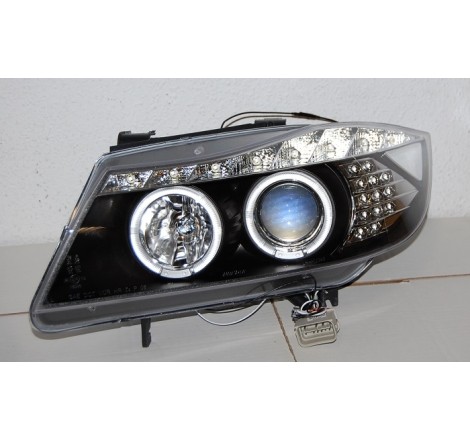 Phare Avant Lumière De Jour BMW E90 05-08 Noir Led Intermittent
