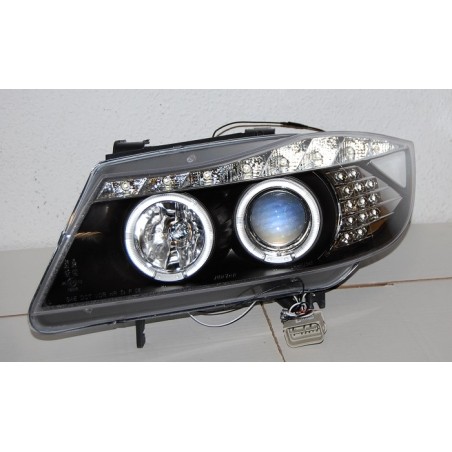 Set Of Headlamps Day Light BMW E90 2005-2008 Black & Blinker Led