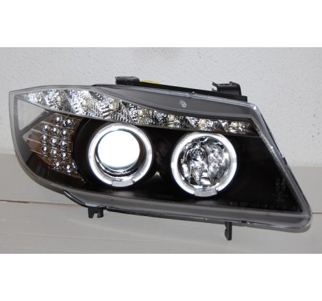 Set Of Headlamps Day Light BMW E90 2005-2008 Black & Blinker Led