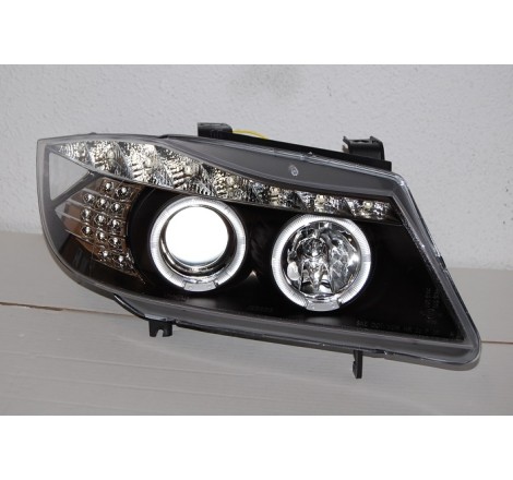 Phare Avant Lumière De Jour BMW E90 05-08 Noir Led Intermittent