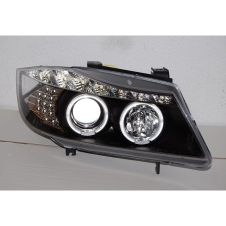 Set Of Headlamps Day Light BMW E90 2005-2008 Black & Blinker Led