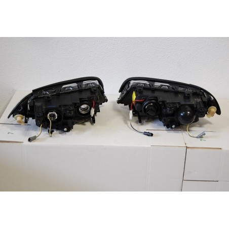 Set Of Headlamps Angel Eyes BMW E46 1998-2001, 2 Doors, Black