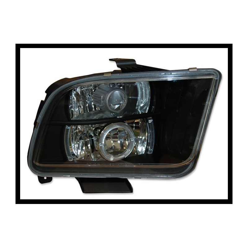 SET OF HEADLAMPS ANGEL EYES FORD MUSTANG 2005, BLACK