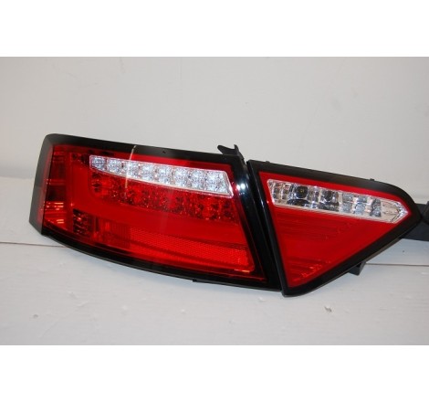 Set Of Rear Tail Lights Audi A5 2-4D 07-09 Led Red Cardna Flashing Led