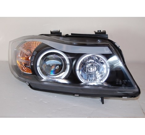 Set Of Headlamps Angel Eyes BMW E90 / E91 2005-2008 Black