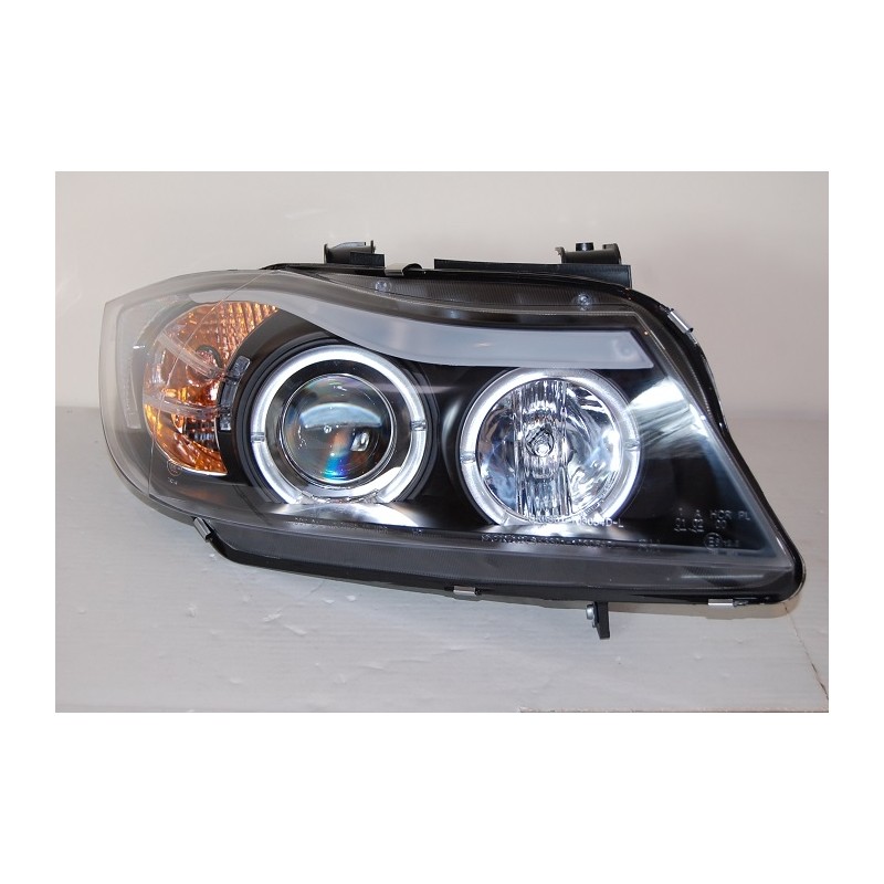 SET OF HEADLAMPS ANGEL EYES BMW E90 / E91 2005-2008 BLACK