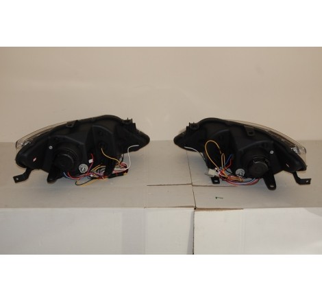 SET OF HEADLAMPS DAY LIGHT SEAT IBIZA 2009 BLACK & BLINKER LED