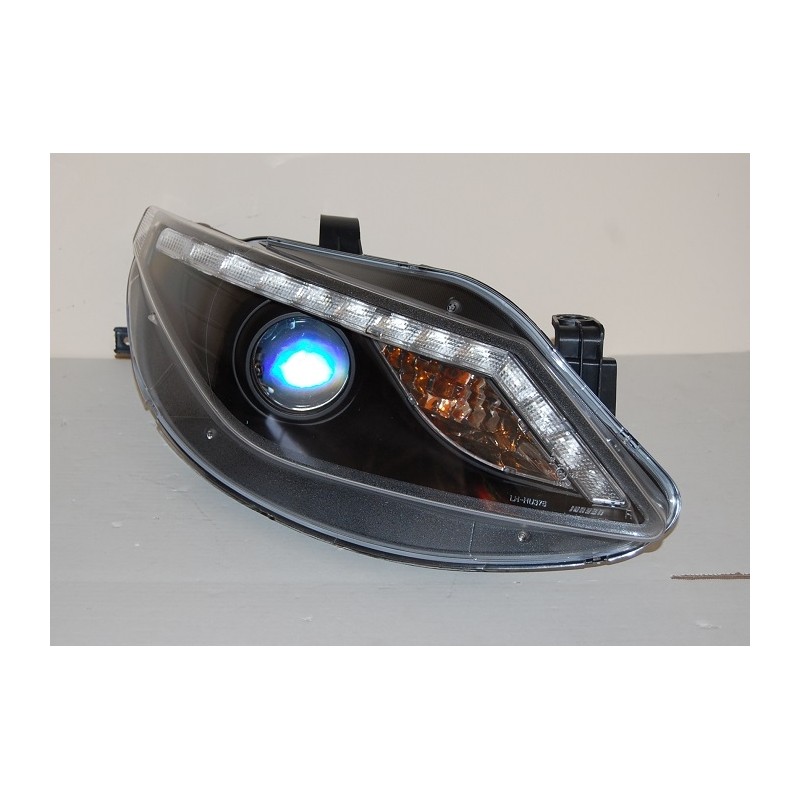 Faros Delanteros Seat Ibiza 09 Luz Dia Black Interm. Led